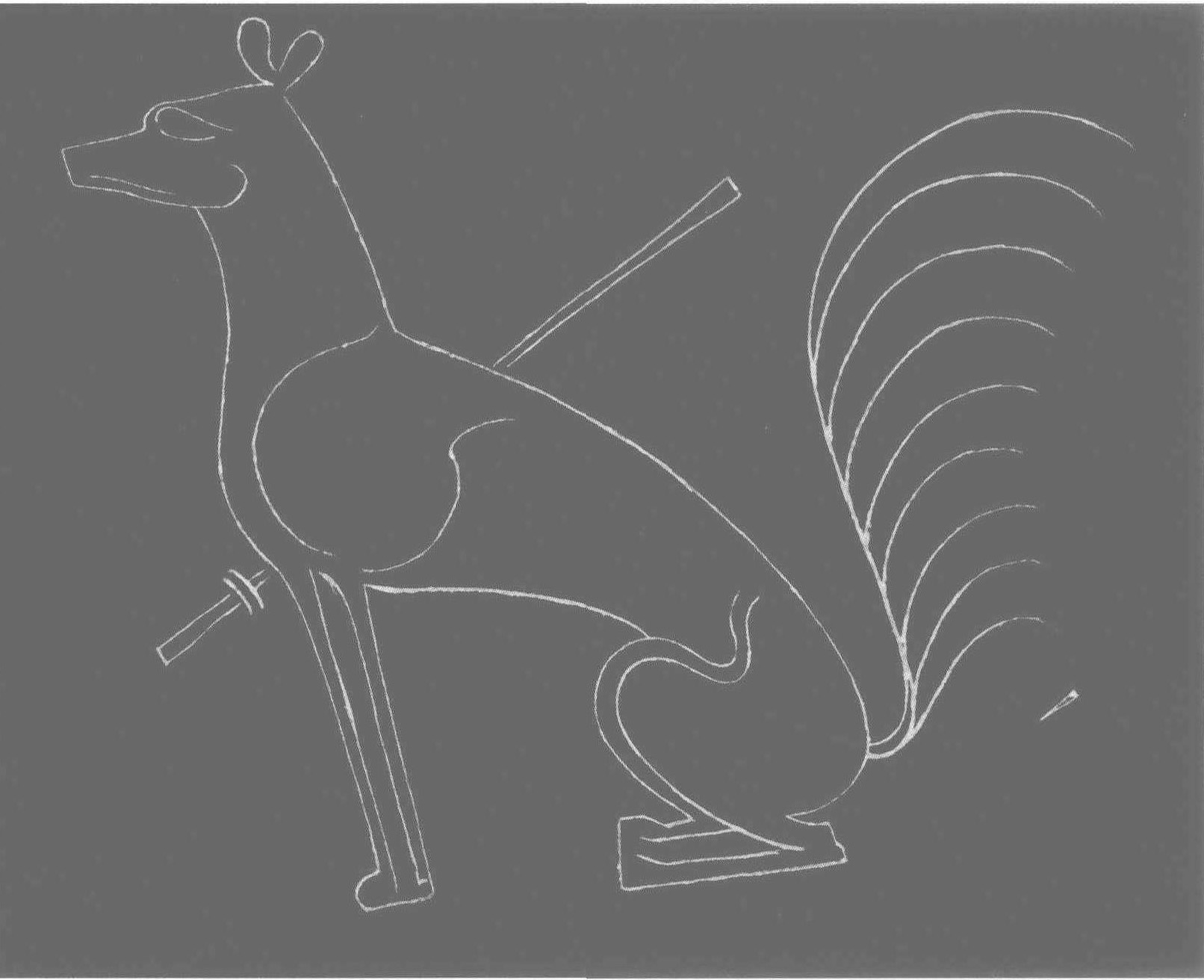 5.制车轮画像石(局部)——动物图案(1～2)
